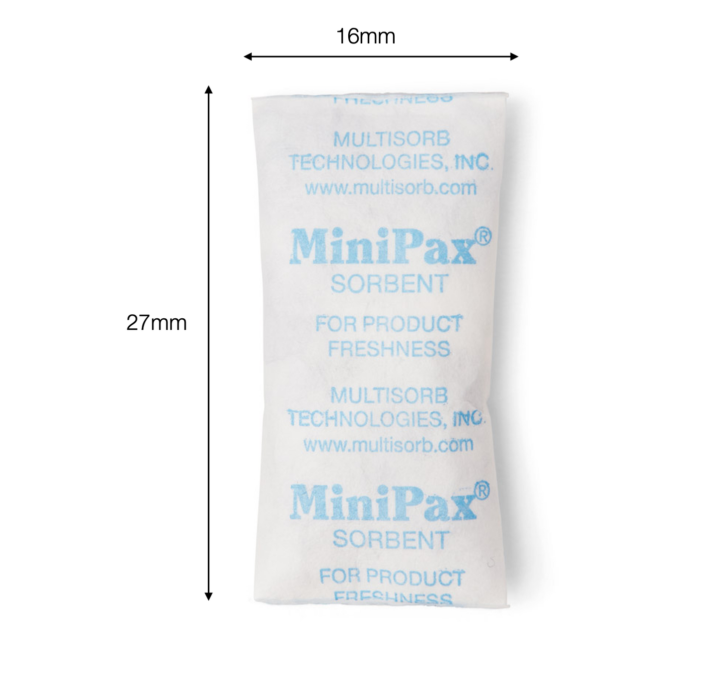 Multisorb MiniPax® Sorbent Packets. Pre Cut Silica Gel Packet Sizes