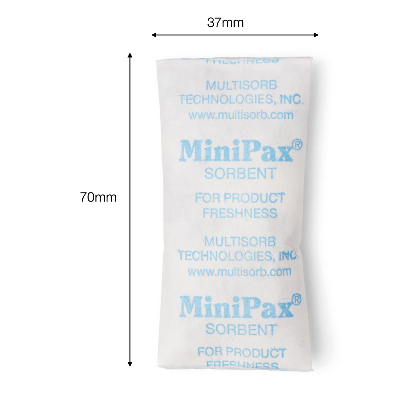 Multisorb MiniPax® Sorbent Packets. Pre Cut Silica Gel Packet Sizes