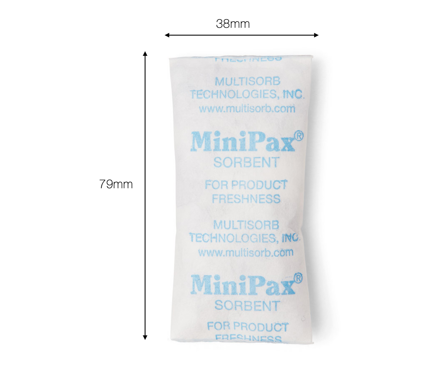 Multisorb MiniPax® Sorbent Packets. Pre Cut Silica Gel Packet Sizes