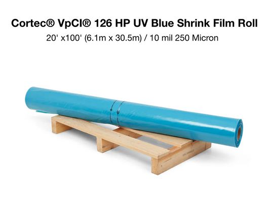 CORTEC VPCI 126 BLUE HP UV SHRINK  FILM ROLL 20'x100' (6.1MX30,5M)