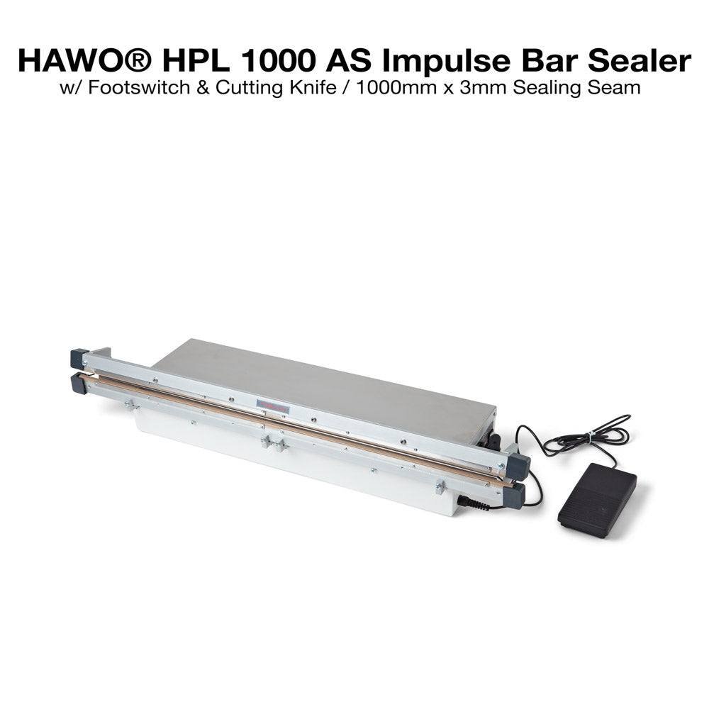 Hawo HPL 450, 630 & 1000 AS Bar Sealer Foot Operated Impulse Sealer Valdamarkdirect.com
