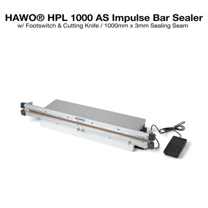 Hawo HPL 450, 630 & 1000 AS Bar Sealer Foot Operated Impulse Sealer Valdamarkdirect.com
