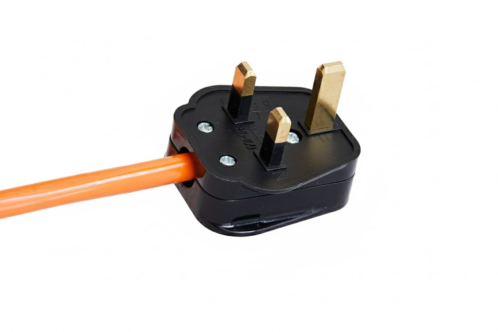 240V Plug Cable Spare Part For HAWO HPL WSZ/WVM 300 & 400 Hand Held Heat Sealer Tongs | Machine To Wall Fitted UK Type G 220-240v  W/Open End for Wiring | Single Part Item 3.2 MTR Length